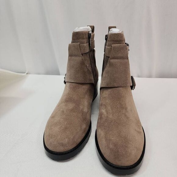 NYDJ Women's Size 11 Parvani Tan Ankle Booties Buckels Suede New - Picture 3 of 11